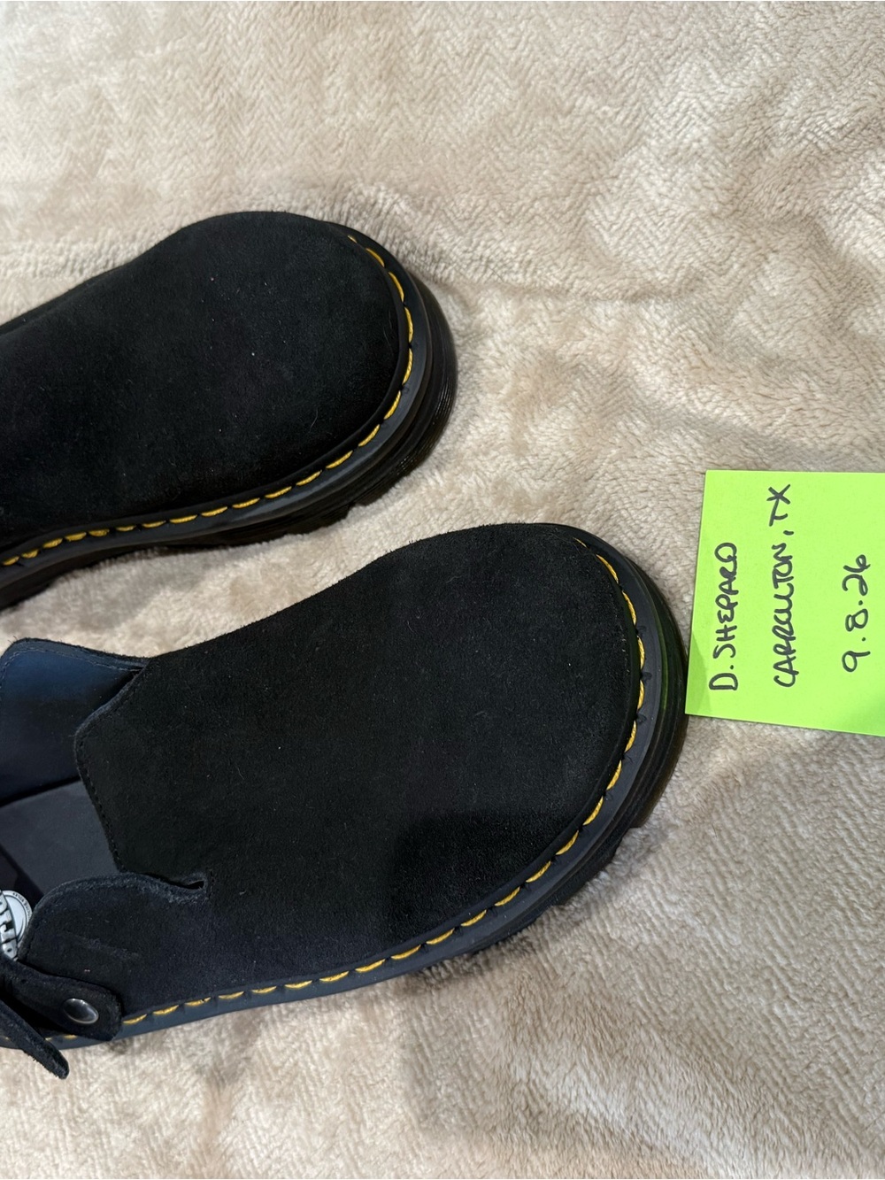 Dr. Martens Unisex Zebzag mule black suede, never worn, new without tags